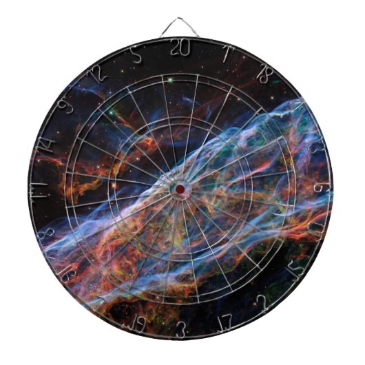 Veil Nebula Supernova Remnants Hubble Telescope Dartbord (Voorkant)