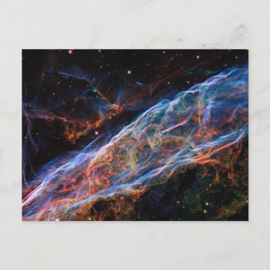Veil Nebula Supernova Remnants Hubble Telescope Feestdagenkaart (Voorkant)