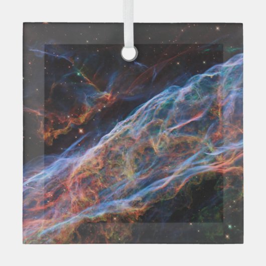 Veil Nebula Supernova Remnants Hubble Telescope Glas Ornament (Voorkant)