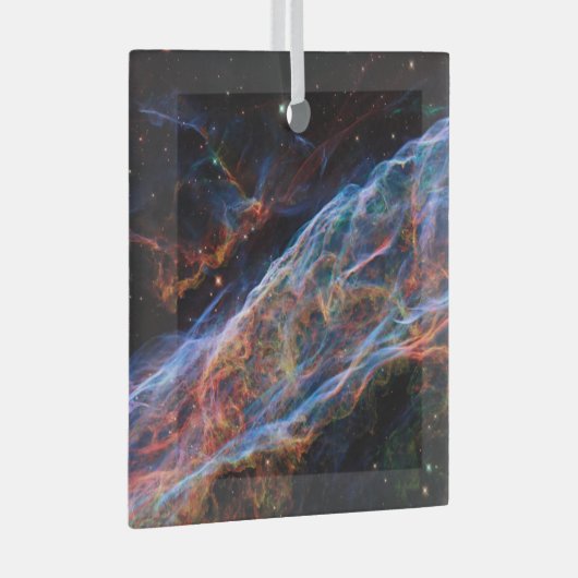 Veil Nebula Supernova Remnants Hubble Telescope Glas Ornament (Voorkant Rechts)