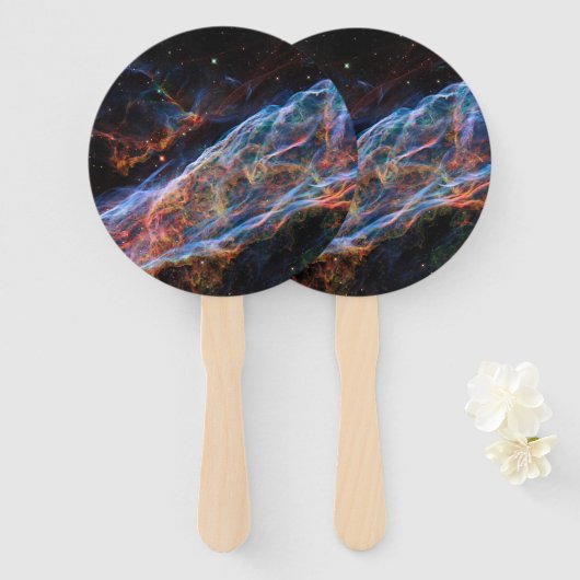 Veil Nebula Supernova Remnants Hubble Telescope Handwaaier (Voorkant en achterkant)