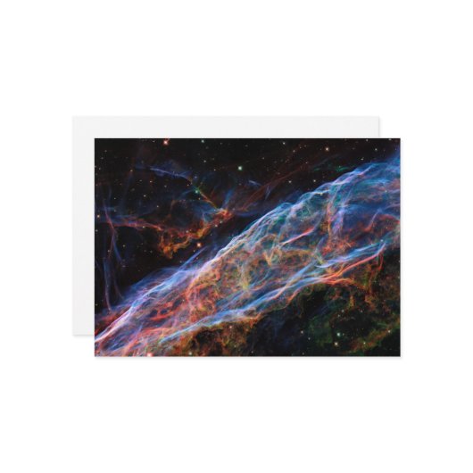 Veil Nebula Supernova Remnants Hubble Telescope Kaart (Voorkant / Achterkant in situ)