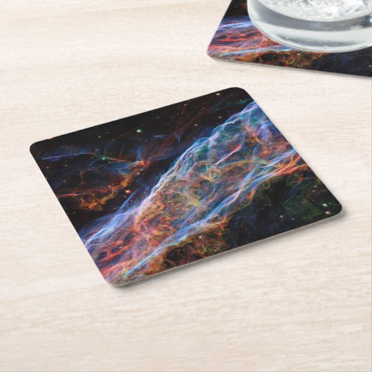 Veil Nebula Supernova Remnants Hubble Telescope Kartonnen Onderzetters (Schuin)