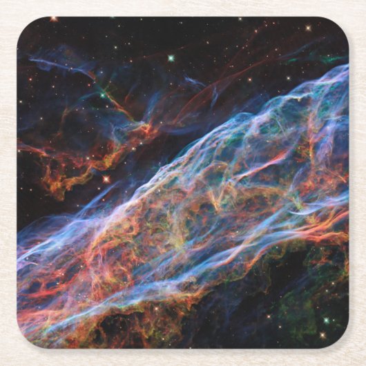 Veil Nebula Supernova Remnants Hubble Telescope Kartonnen Onderzetters (Voorkant)