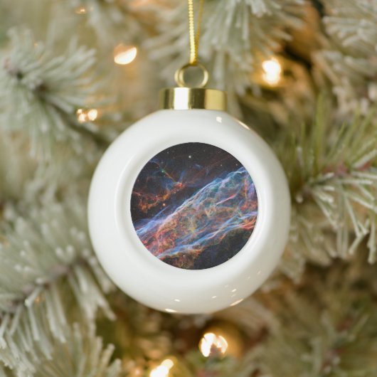 Veil Nebula Supernova Remnants Hubble Telescope Keramische Bal Ornament (Boom)