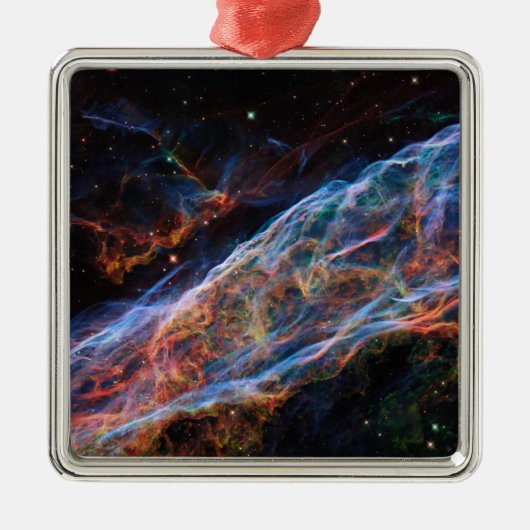 Veil Nebula Supernova Remnants Hubble Telescope Metalen Ornament (Voorkant)