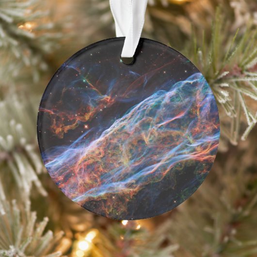 Veil Nebula Supernova Remnants Hubble Telescope Ornament (Boom)