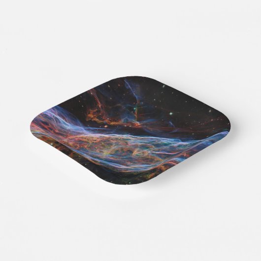 Veil Nebula Supernova Remnants Hubble Telescope Papieren Bordje (Gebogen)