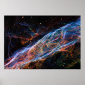 Veil Nebula Supernova Remnants Hubble Telescope Poster (Voorkant)