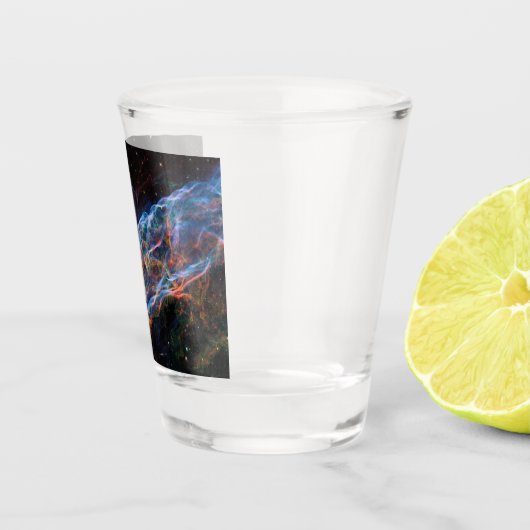Veil Nebula Supernova Remnants Hubble Telescope Shot Glas (Rechts)
