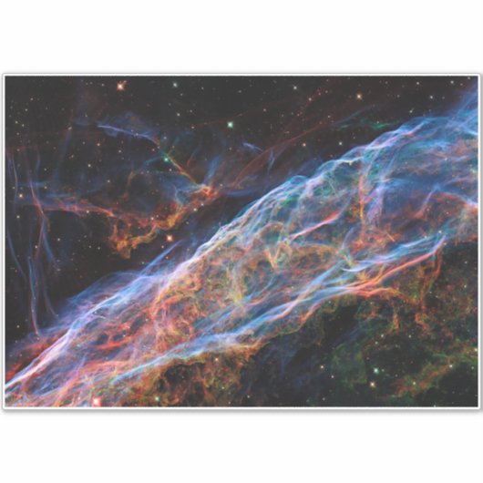 Veil Nebula Supernova Remnants Hubble Telescope Sticker (Voorkant)