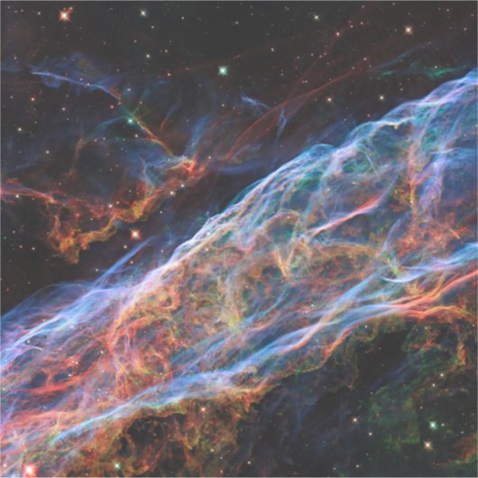 Veil Nebula Supernova Remnants Hubble Telescope Sticker (Voorkant)