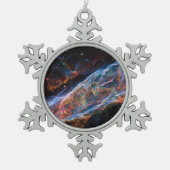 Veil Nebula Supernova Remnants Hubble Telescope Tin Sneeuwvlok Ornament (Voorkant)