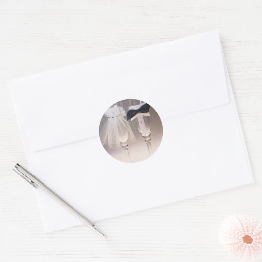 VEIL/TUX BRIDAL FLUTES STICKER (Envelop)