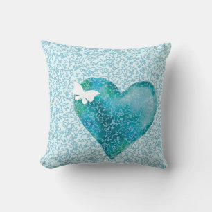 Veiled Blue Heart Kussen