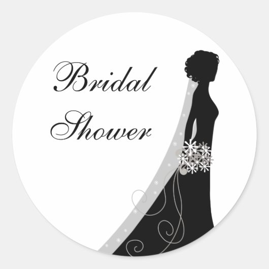Veiled Bride Silhouette Vrijgezellenfeest Stickers (Voorkant)