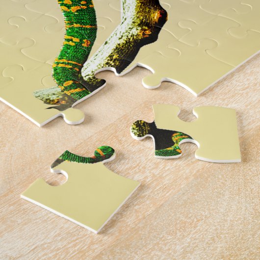 Veiled Chameleon Waterverf Reptile Jigzaag Puzzle Legpuzzel (Zijkant)