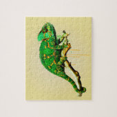 Veiled Chameleon Waterverf Reptile Jigzaag Puzzle Legpuzzel (Verticaal)