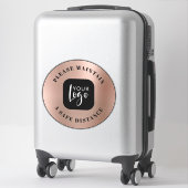 Veilig afstand Roos Goud Uw Logo Sticker (Koffer)