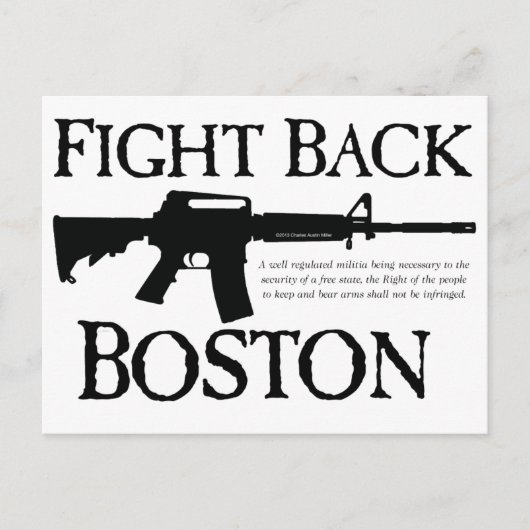 VEILIG BACK BOSTON! BRIEFKAART (Voorkant)