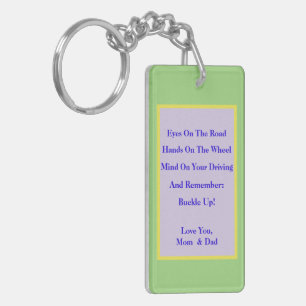 VEILIG BESTUURD HERINNERT AAN KIND VAN OUDERS SLEUTELHANGER