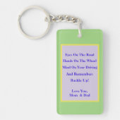 VEILIG BESTUURD HERINNERT AAN KIND VAN OUDERS SLEUTELHANGER (Voorkant)