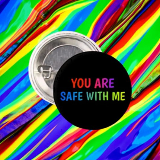 Veilig bij mij Pride Button
