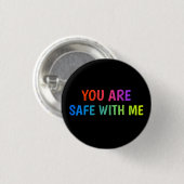 Veilig Bij Mij Pride Knop Ronde Button 3,2 Cm (Voorkant /achterkant)