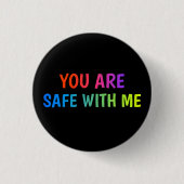 Veilig Bij Mij Pride Knop Ronde Button 3,2 Cm (Voorkant)