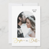 Veilig de datumfoto, gouden script kaart (Voorkant)