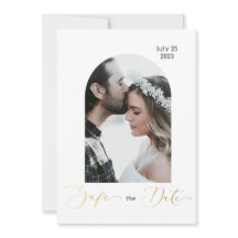 Veilig de datumfoto, gouden script