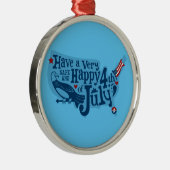 Veilig en gelukkig 4 juli metalen ornament (Rechts)