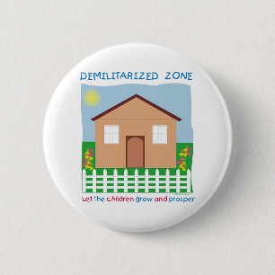 Veilig huis Gedemilitariseerde zone redt de kinder Ronde Button 5,7 Cm
