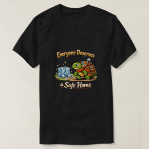 Veilig Huis Schildpad Cartoon Ontwerp T-shirt
