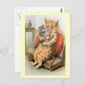 Veilig in de armen van de moeder - Louis Wain Brie Briefkaart (Voorkant / Achterkant)