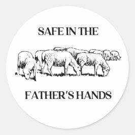 Veilig in de hand van de Vader Christendom Geloof  Ronde Sticker