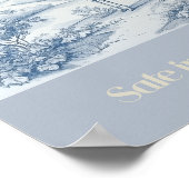 Veilig in mijn Nest Blue Giraffe Nursery Poster (Hoek)