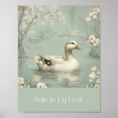 Veilig in mijn Nest Green Duck Nursery Poster (Voorkant)