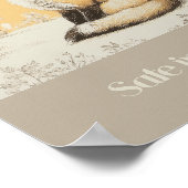 Veilig in mijn Nest Oranje Fox Nursery Poster (Hoek)