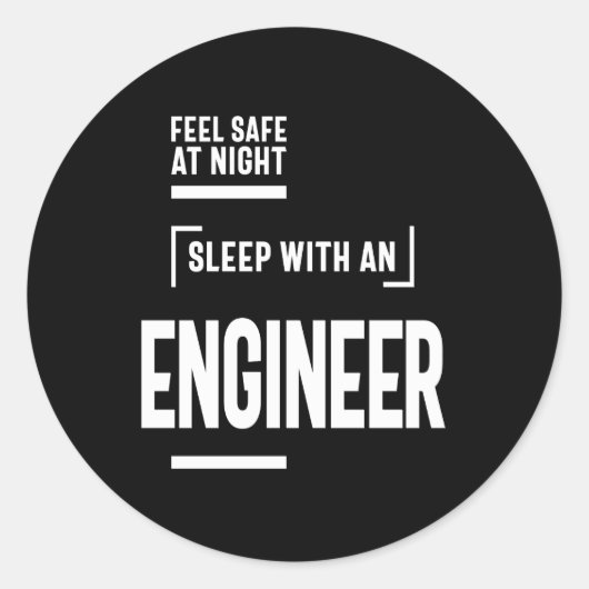 Veilig in nachtslaap met een technicus ronde sticker (Voorkant)