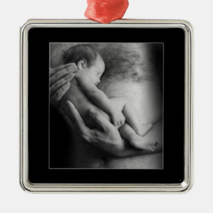 Veilig in papa's armen metalen ornament