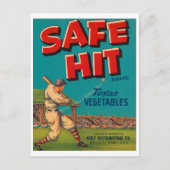 Veilig  label met krat - honkbal briefkaart (Voorkant)