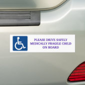 Veilig medisch kwetsbare kinderen aan boord hebben bumpersticker (Op auto)