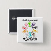 Veilig met mij Fists Square Button (Voorkant /achterkant)