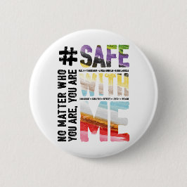 Veilig met mij Waterverf Ronde Button