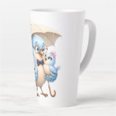 Veilig onder mijn paraplu Vogel Latte mok (Rechterhoek)
