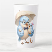 Veilig onder mijn paraplu Vogel Latte mok (Voorkant)