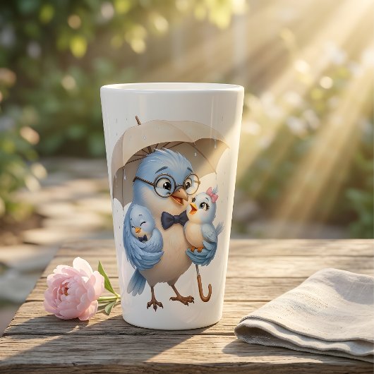 Veilig onder mijn paraplu Vogel Latte mok