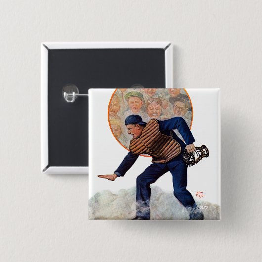 Veilig op het Bord Vierkante Button 5,1 Cm (Voorkant /achterkant)