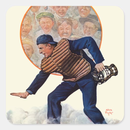 Veilig op het Bord Vierkante Sticker (Voorkant)